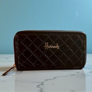 Harrods Quilted Patent Faux Leather Wallet